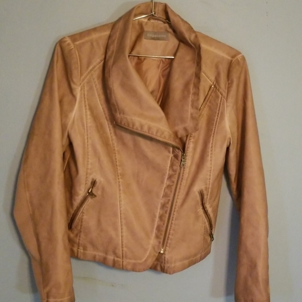 bagatelle Tan Faux Leather Utility Jacket - Picture 3 of 3